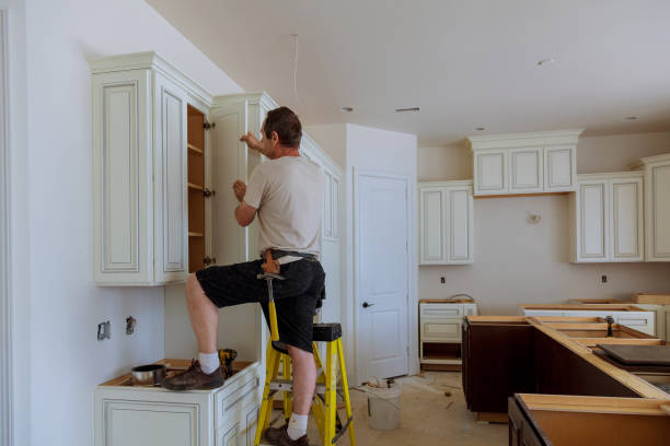 Kitchen island installation in Jackson by JMT Kitchen Cabinet